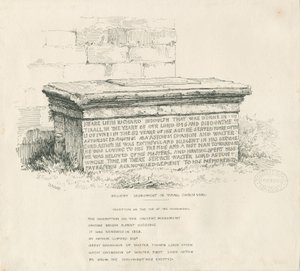 Tixall templom udvara - Asztali sír: toll- és tusrajz alkotó: Thomas Peploe Wood