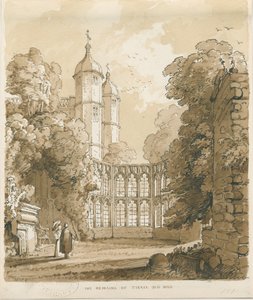Tixall Hall: toll- és mosórajz, 1838 alkotó: Thomas Peploe Wood