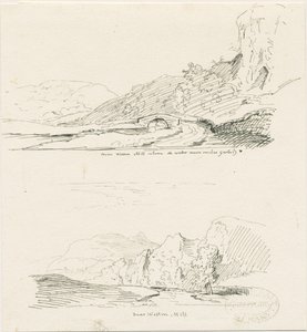 Wetton Mill: toll- és tusrajz, nd [1817-1845] alkotó: Thomas Peploe Wood
