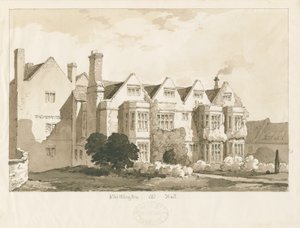 Whittington Hall: toll- és mosórajz, 1836 alkotó: Thomas Peploe Wood