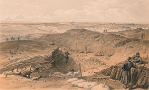 A Malakoff árka, Battery Gervais és Redan hátsó része, 1856 alkotó: Thomas Picken