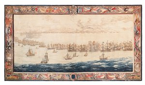 A mortlake-i solebayi csata történeti kárpitja, William van de Veldének tulajdonított tervek, 1688 körül alkotó: Thomas Poyntz