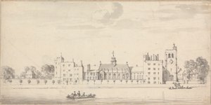 A Lambeth-palota a folyó túloldaláról alkotó: Thomas Priest