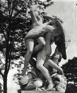 A Szaturnusz elrabolja Cybele, a Föld allegóriája, 1675-80 körül, a párizsi Jardin des Tuileries-ben fényképezte Adolphe Giraudon (1849-1929) (márvány) (f/w fotó) alkotó: Thomas Regnaudin
