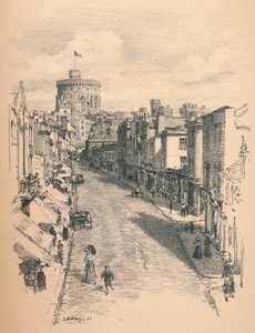 A windsori kastély nagy tornya a Peascod Street felől, 1902 alkotó: Thomas Robert Way