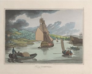 Fowey, Cornwall, Sketches from Nature, 1822., 1822. Alkotók: Thomas Rowlandson, Joseph Constantine Stadler.