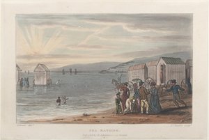 Tengeri fürdőzés, Scarborough költői vázlataiból, 1813., 1813. Alkotók: Thomas Rowlandson, Joseph Constantine Stadler, J. Bluck.