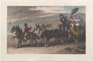 The Sands, Scarborough költői vázlataiból, 1813., 1813. Alkotók: Thomas Rowlandson, Joseph Constantine Stadler, J. Bluck.