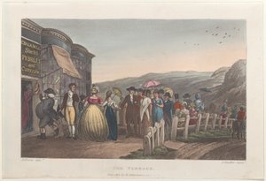 The Terrace, Scarborough költői vázlataiból, 1813., 1813. Alkotók: Thomas Rowlandson, Joseph Constantine Stadler, J. Bluck.