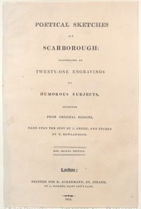 Címlap, a Poetical Sketches of Scarborough, 1813., 1813. Alkotók: Thomas Rowlandson, Joseph Constantine Stadler, J. Bluck.