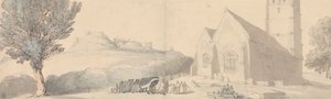 Egy temetés Carisbrooke-ban, a Wight-szigeten alkotó: Thomas Rowlandson