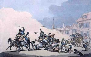 A Cart Race, kiadó: William Holland alkotó: Thomas Rowlandson