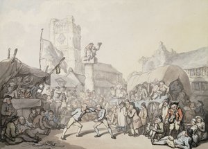 Cornish birkózómérkőzés, alkotó: Thomas Rowlandson