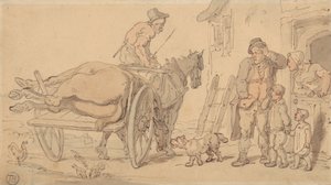 Egy döglött ló a bicskás szekéren alkotó: Thomas Rowlandson