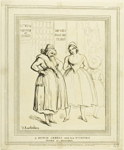 Egy holland apátnő és nimfái felvázoltak Amszterdamban alkotó: Thomas Rowlandson