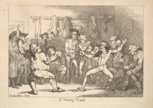 Vívómeccs, 1788. alkotó: Thomas Rowlandson