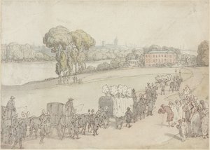 Egy temetési menet alkotó: Thomas Rowlandson