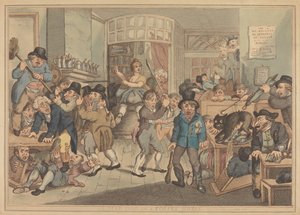 Egy őrült kutya egy kávéházban alkotó: Thomas Rowlandson