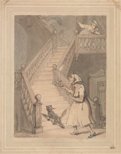Egy hajadon nagynéni, aki tűzszagot érez alkotó: Thomas Rowlandson