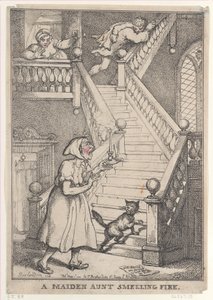 Tűzszagú leánynéni, [1806. május 1.], újra kiadva 1806. május 1.,..., [1806. május 1.], újra kiadva 1812. május 1. alkotó: Thomas Rowlandson