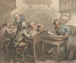 Egy kereskedő irodája alkotó: Thomas Rowlandson