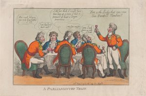 Parlamenti pohárköszöntő, 1809. március 2., 1809. március 2. alkotó: Thomas Rowlandson