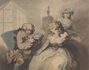 Egy zálogház-tulajdonos és ügyfele alkotó: Thomas Rowlandson