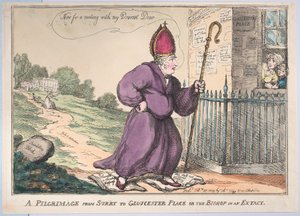 Zarándoklat Surryból Gloucester Place-be vagy a püspökhöz Extacy-ban, 1809. február 27. alkotó: Thomas Rowlandson