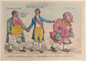 Az idők durva vázlata, amelyet Sir Francis Burdett törölt, ..., [1810. május 9.], újra kiadva 1819-ben. alkotó: Thomas Rowlandson