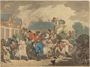 Vihar a Hyde Parkban alkotó: Thomas Rowlandson
