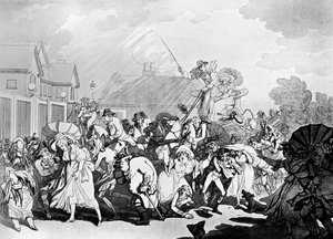 Hirtelen vihar a Hyde Parkban, 1791. alkotó: Thomas Rowlandson