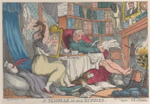 Egy templomos a tanulmányaiban, 1811. március 20., 1811. március 20. alkotó: Thomas Rowlandson