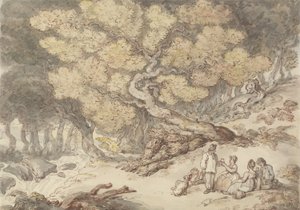 Favágó piknik (toll és tinta akvarellel grafit felett, papíron) alkotó: Thomas Rowlandson