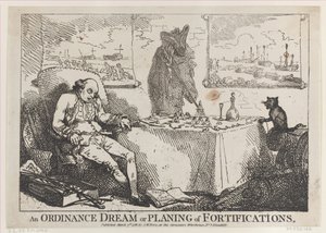 Rendeleti álom vagy erődítmények tervezése, 1786. március 7., 1786. március 7. alkotó: Thomas Rowlandson