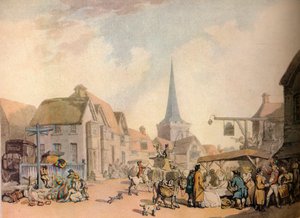 Egy régi angol falusi jelenet, XVIII. század. 1941 alkotó: Thomas Rowlandson