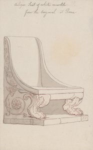 Római eredeti mintára készült antik fehér márvány szék alkotó: Thomas Rowlandson
