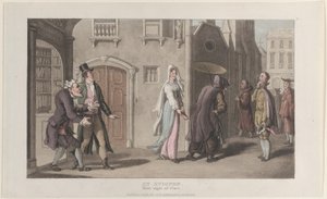 Avignonban, Clara első pillantása, a Journal of Sentimental Travels in the ...-ból, 1817. december 1. alkotó: Thomas Rowlandson