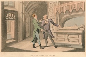 Laura sírjánál, 1821 alkotó: Thomas Rowlandson