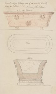 Vörös gránitból készült fürdőváza, Vatikán alkotó: Thomas Rowlandson