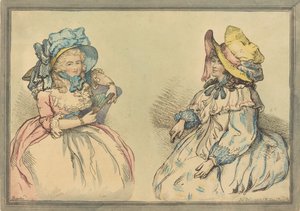 Szépségek, megjelent 1792. alkotó: Thomas Rowlandson