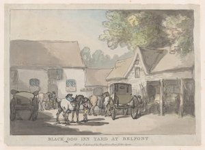 Black Dog Inn Yard Belfontban, 1785-87., 1785-87. alkotó: Thomas Rowlandson