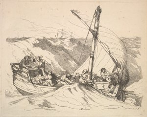 Hajó viharban a tengeren, 1784-88. alkotó: Thomas Rowlandson