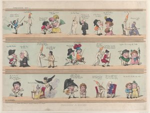 Szobák határai, Extravaganzas 1. tábla, 1799. március 28., 1799. március 28. alkotó: Thomas Rowlandson