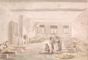 Bridewell, a „Pass Room”, a javítóintézet alkotó: Thomas Rowlandson