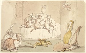 Macskák és majmok alkotó: Thomas Rowlandson
