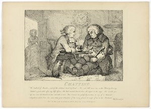 Csevegés, Boswell Hebridák körútja című művéből alkotó: Thomas Rowlandson