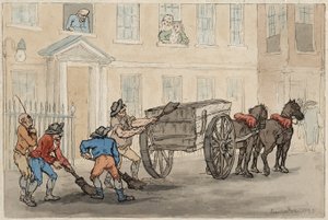 Az éjszakai talaj gyűjtése, kocsma. 1788 alkotó: Thomas Rowlandson