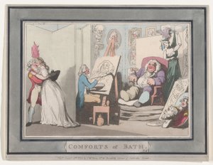 Fürdő kényelmei, 6. tábla, 1798. január 6., 1798. január 6. alkotó: Thomas Rowlandson
