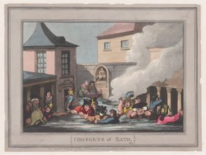 Fürdő kényelmei, 7. tábla, 1798. január 6., 1798. január 6. alkotó: Thomas Rowlandson