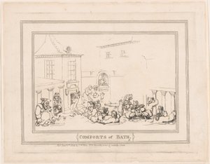 Fürdő kényelmei, 7. tábla, 1798. január 6., 1798. január 6. alkotó: Thomas Rowlandson